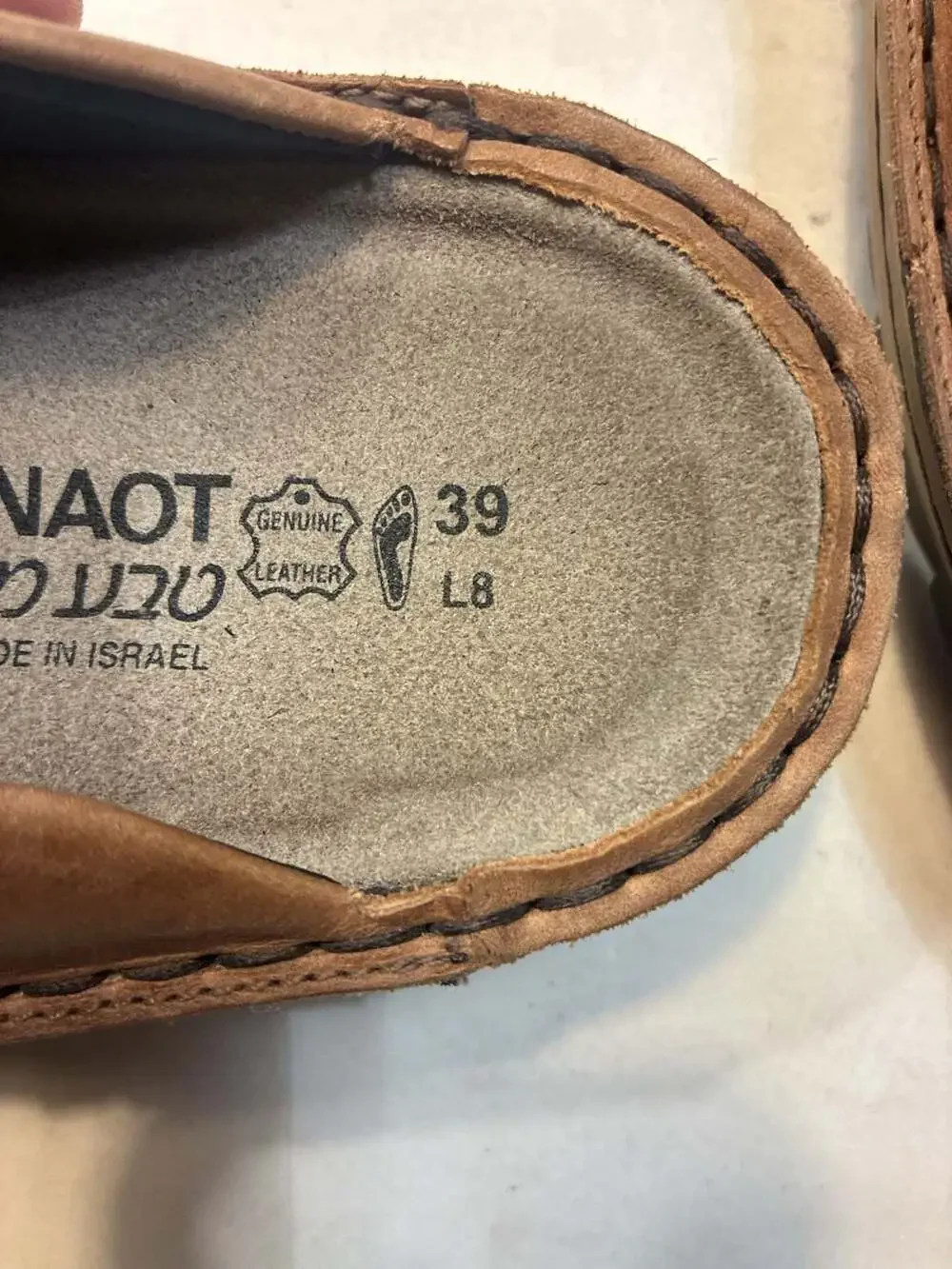Naot Ardisia Brown Leather Wedge Slide Sandals Size 39